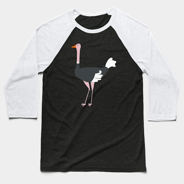 Ostrich Baseball T-Shirt by NicSquirrell